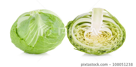 Green cabbage isolated on white 108051238