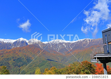 Northern Alps seen from Hakuba Iwatake Mountain Resort in autumn 108051815