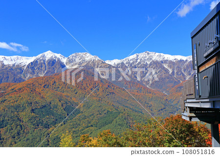 Northern Alps seen from Hakuba Iwatake Mountain Resort in autumn 108051816
