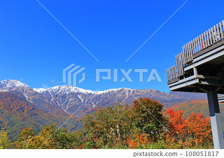 Northern Alps seen from Hakuba Iwatake Mountain Resort in autumn 108051817