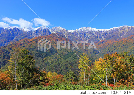 Northern Alps seen from Hakuba Iwatake Mountain Resort in autumn 108051819