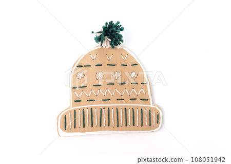 winter paper craft for kids, top view winter paper craft for kids, top view 108051942