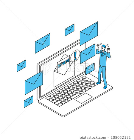 有垃圾郵件問題的男士 有垃圾郵件問題的男士 108052151