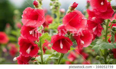 蜀葵紅花背景素材 蜀葵紅花背景素材 108052739