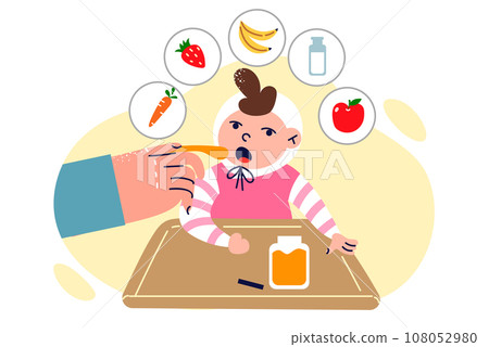 Process feeding baby fruit puree enriched with beneficial vitamins for development of immunity 108052980