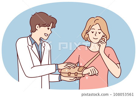 Male doctor help patient with trauma Male doctor help patient with trauma 108053561