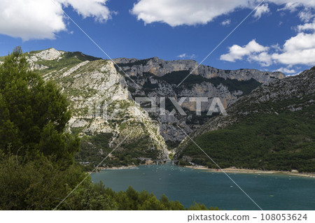 Lake of Sainte-Croix in Var department, Provence, France 108053624