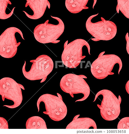 Halloween Background. Halloween Seamless Pattern with Ghosts. Halloween Background. Halloween Seamless Pattern with Ghosts. 108053658