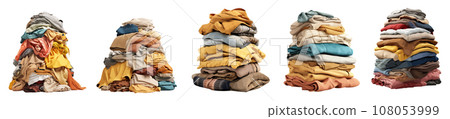 Stack of clothes vector set isolated on white background 108053999