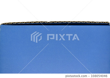 blue carton box isolated on white background, cardboard texture for design blue carton box isolated on white background, cardboard texture for design 108054046