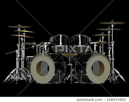 Double bass drum set_front_black 108054902