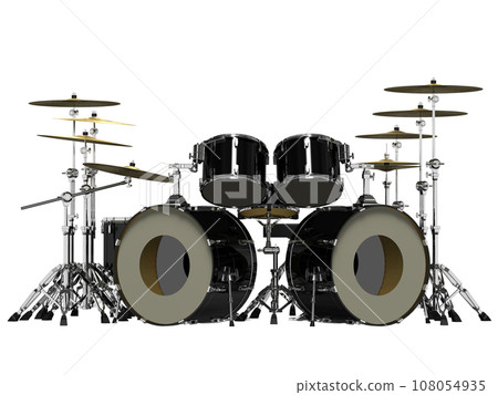 Double bass drum set_front_black 108054935