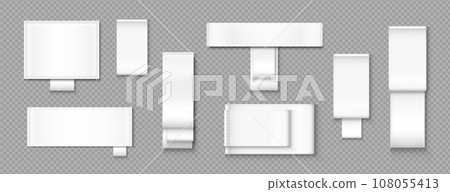 White cotton fabric tag label vector fashion badge White cotton fabric tag label vector fashion badge 108055413
