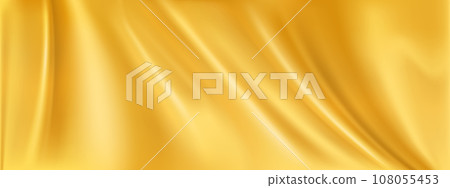 Gold silk texture, shiny yellow liquid satin cloth Gold silk texture, shiny yellow liquid satin cloth 108055453