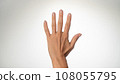 Women's hands count on fingers five back of palms 108055795