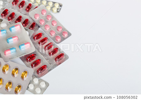 too many different pill of various blisters with different pills Medicines storage at home concept Medication storing. A pile of medicine in blister packs. Pharmaceutical blister packs too many different pill of various blisters with different pills Medicines storage at home concept Medication storing. A pile of medicine in blister packs. Pharmaceutical blister packs 108056302