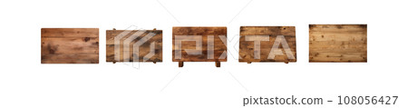 Wooden board vector set isolated on white background 108056427