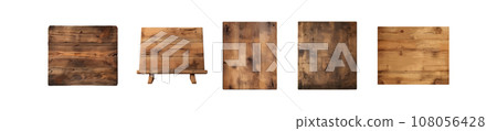Wooden board vector set isolated on white background 108056428