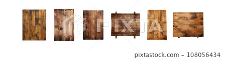 Wooden board vector set isolated on white background Wooden board vector set isolated on white background 108056434