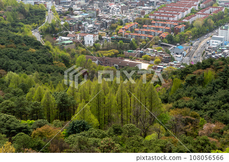 Smog pollution and Cityscape of Seoul capital of South Korea 108056566