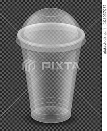 transparent clear disposable plastic cup vector illustration 108057075
