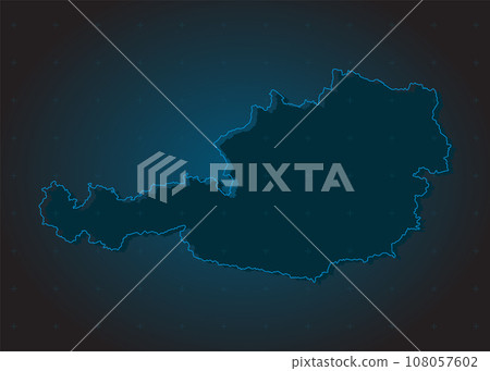 Vector map Austria on the radar screen 108057602