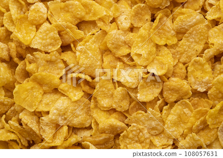 Healthy crispy cornflakes texture for background 108057631