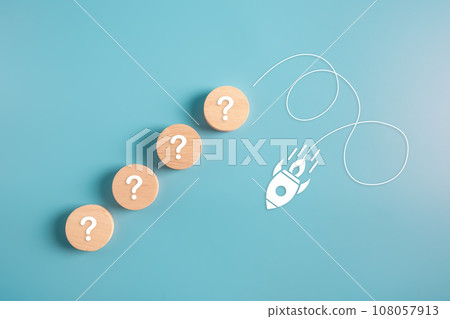 business unsuccessful and financial collapse concept.rocket failure with unknown direction of business plan. 108057913