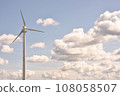 White clouds and wind turbines [Photo location: Teshio Town, Hokkaido] September 108058507