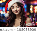 Christmas illustration Santa costume cosplay beauty Xmas illumination 108058900