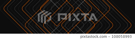 Black abstract banner wide horizontal background with orange and gray lines, arrows and angles texture pattern Black abstract banner wide horizontal background with orange and gray lines, arrows and angles texture pattern 108058993