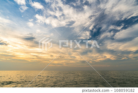 Beautiful cloudscape and sky in Khao Lak beach, Phang Nga, Thailand during sunset 108059182