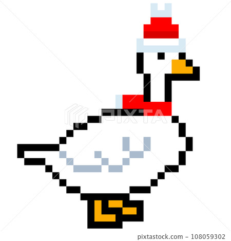 聖誕鴨子的像素插圖 108059302