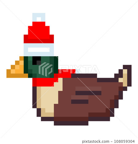 聖誕鴨像素圖 108059304