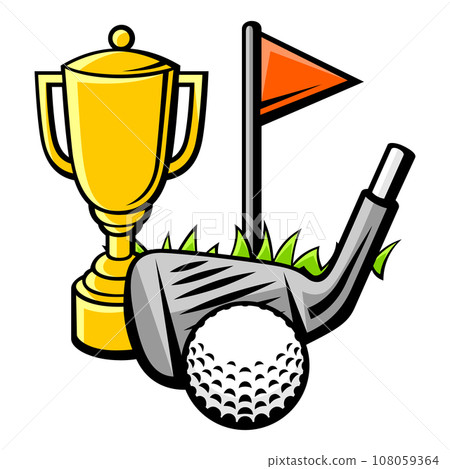 Illustration with golf items. Sport club image. Illustration with golf items. Sport club image. 108059364