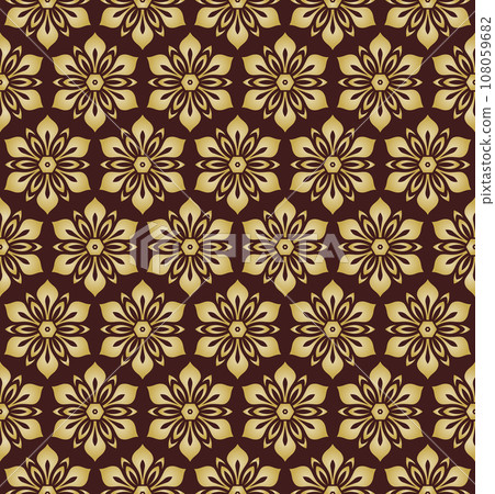 Floral Seamless Vector Pattern With Leaves Floral Seamless Vector Pattern With Leaves 108059682