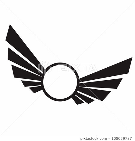 Simple silhouette wing icon logo vector design template 108059787