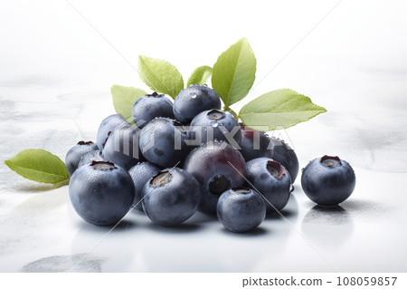 Blueberry on background. Juicy blue berry, fresh and sweet. Generated AI. 108059857
