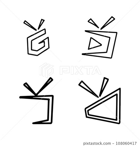 Tv live  icon logo vector 108060417