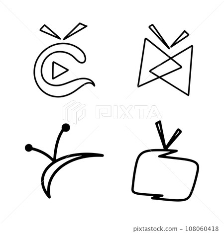 Tv live  icon logo vector 108060418