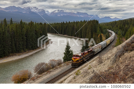 A Train in the Valley of Banff National Park A Train in the Valley of Banff National Park 108060502