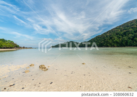 Shallow water coral reef in Mai Ngam beach, Surin island national park, Phang Nga, Thailand,. Shallow water coral reef in Mai Ngam beach, Surin island national park, Phang Nga, Thailand,. 108060632