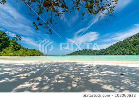 Tranquil Mai Ngam beach in beautiful day, Surin island national park, Phang Nga, Thailand, 108060638