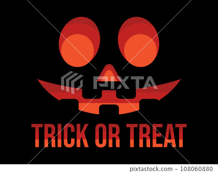 Happy Halloween scary pumpkin face. Halloween Jack O Lantern. Glowing lantern with a pumpkin face. Design a template for invitations, leaflets and greeting cards. Vector illustration 108060880