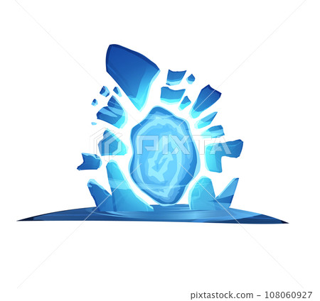 Game portal with crystals and magic pictogram, realistic vector isolated. Game portal with crystals and magic pictogram, realistic vector isolated. 108060927