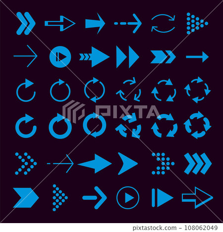 Arrows. different arrows style. vector templates. Illustration of direction right 108062049