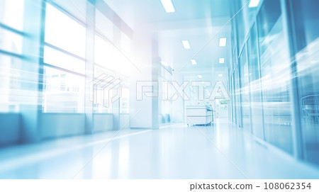 Abstract blur of a hospital hallway, perfect for a background. 108062354