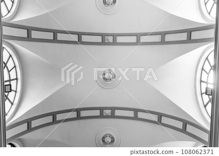 the white ceiling of a small Greek Catholic church in Crete. the white ceiling of a small Greek Catholic church in Crete. 108062371