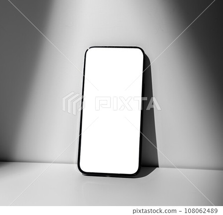 Mobile screen mock up, display mockup. Smart phone frame for application advertising,  108062489