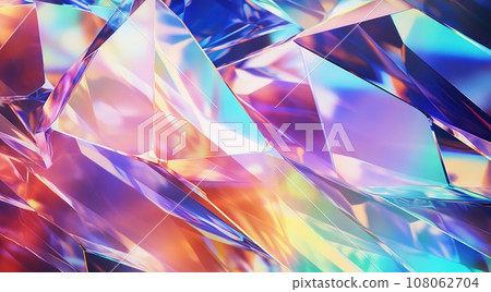 Abstract rainbow crystal background. Gem stone rock crystal texture 108062704